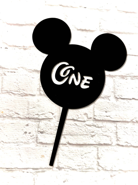 Mickey Mouse Personalized Cupcake Toppers EARS, Two Sided pack of 12