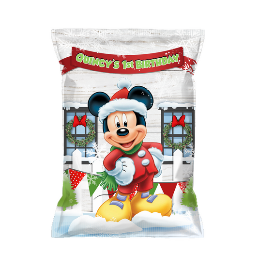 Mickey Mouse Custom Chip Bags, Snack Bags, Pouches, SET of 12