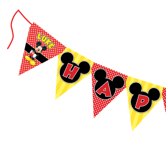 Mickey Mouse Classic Birthday Personalized Banner Decoration