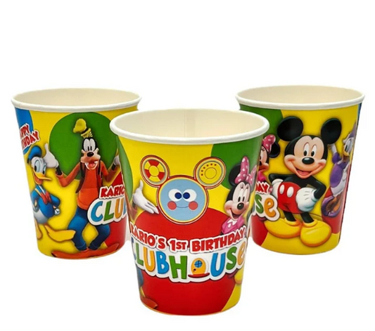 Mickey Mouse Clubhouse Birthday Party, Personalized Party Cups, pack of 12