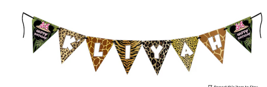 Mickey Mouse Jungle Safari Birthday Party Personalized Banner Decoration