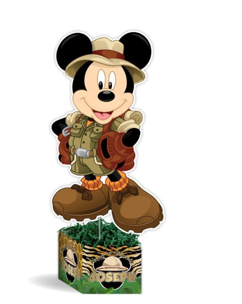 Mickey Mouse Jungle Safari Birthday Party Personalized Table Centerpiece