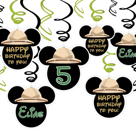 Mickey Mouse Jungle Safari Birthday Party Swirls Decorations
