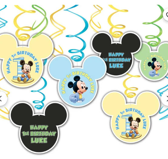 Mickey Mouse Party Swirls Decorations