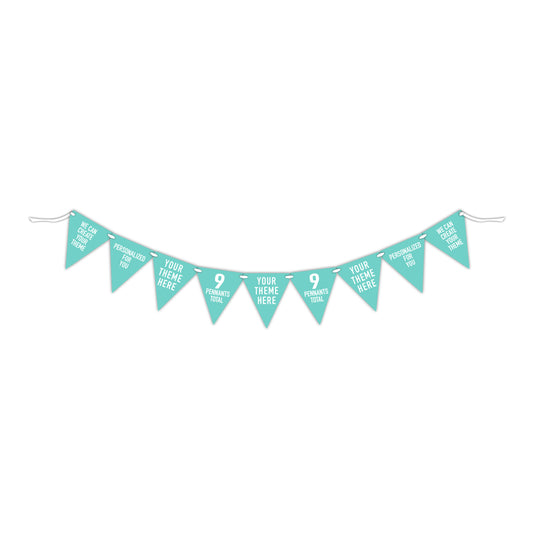 Personalized mini high chair banner with premium glossy cardstock pennants and coordinating ribbon. Custom birthday banner designed to match your party decorations for first birthdays, second birthdays, cake smash sessions and baby celebrations.