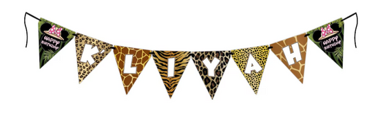 Minnie Mouse Jungle Safari Birthday Party Personalized Banner Decoration