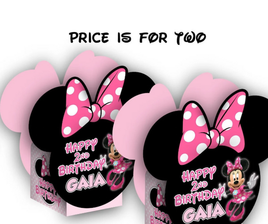 Minnie Mouse Pink Birthday Personalized Table Centerpiece SET of TWO