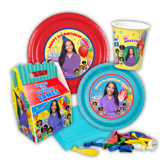 Ms Houston Personalized Basic Party Pack for 12 guests