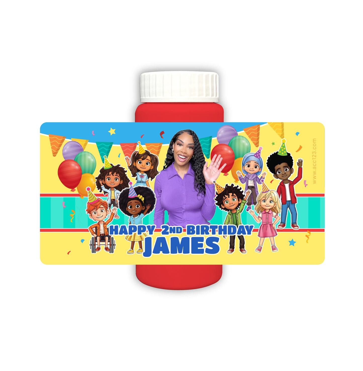 Ms Houston Birthday Party Custom Bubbles Favors, 12 count
