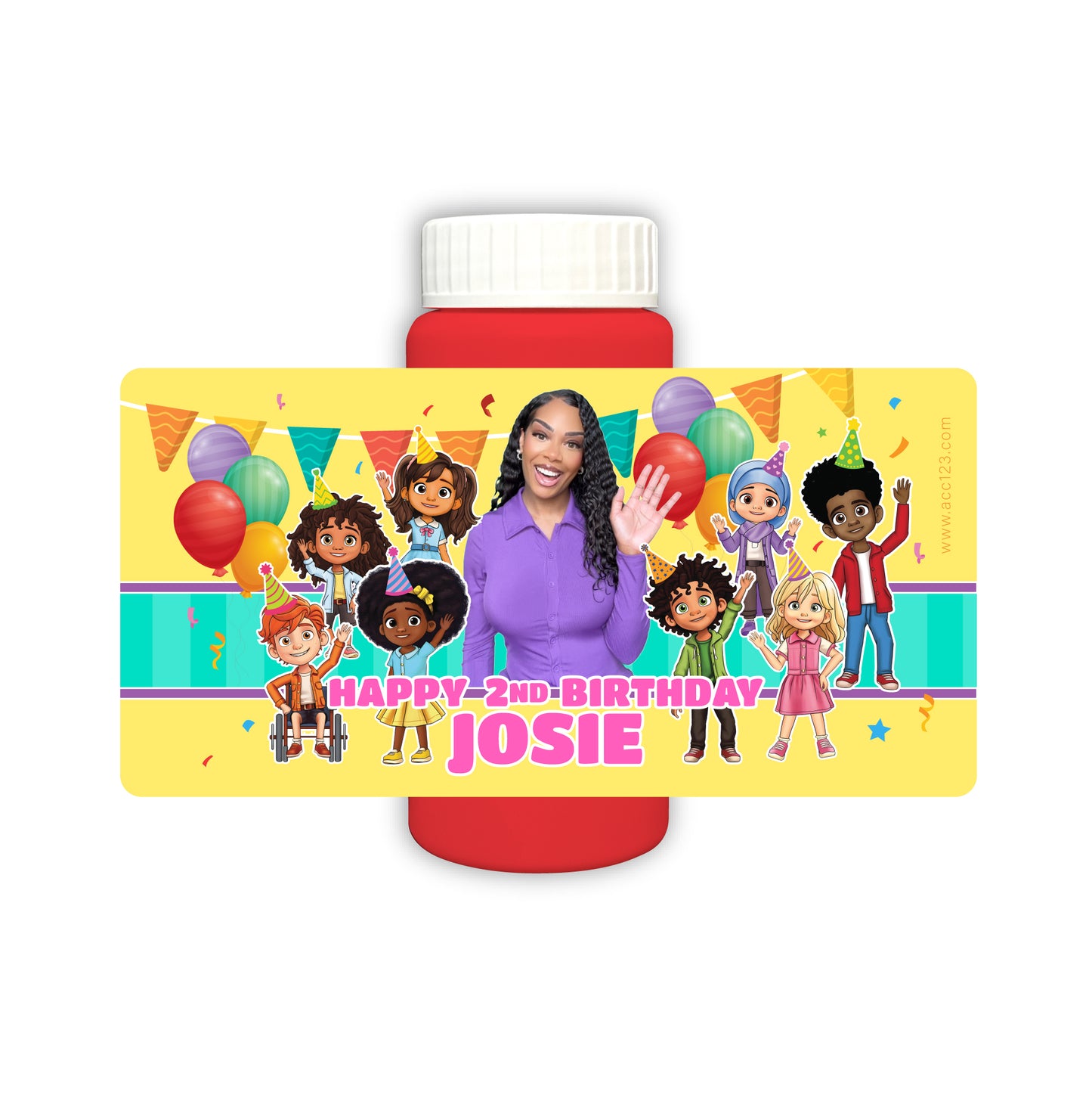 Ms Houston Birthday Party Custom Bubbles Favors, 12 count
