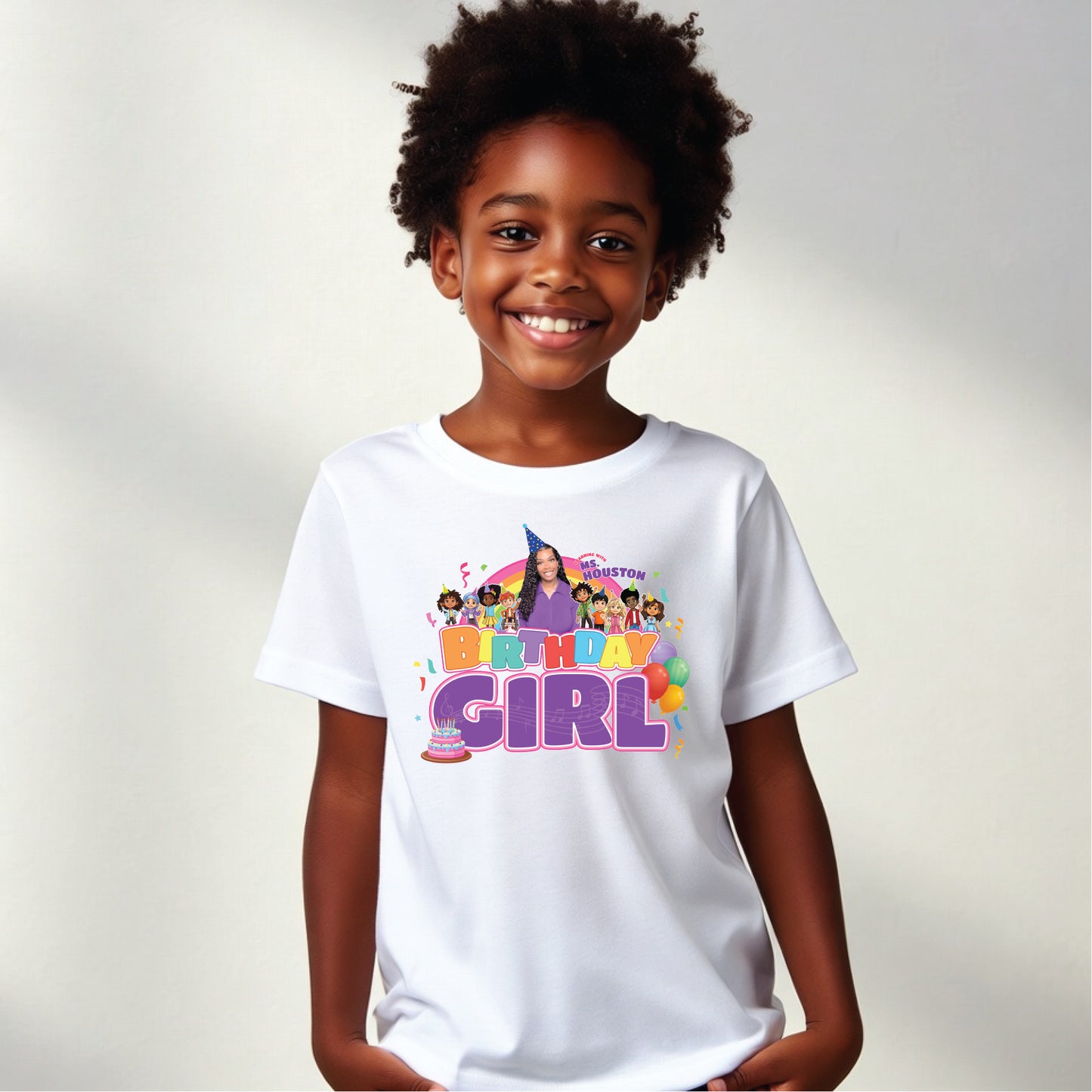 Learning with Ms Houston birthday shirt, birthday girl party shirt, ms Houston t-shirt, ms Houston tee, miss Houston kids shirt, birthday outfit, birthday girl