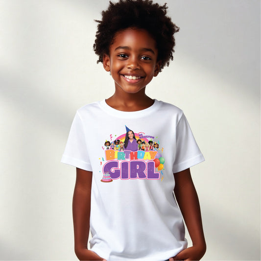 Learning with Ms Houston birthday shirt, birthday girl party shirt, ms Houston t-shirt, ms Houston tee, miss Houston kids shirt, birthday outfit, birthday girl