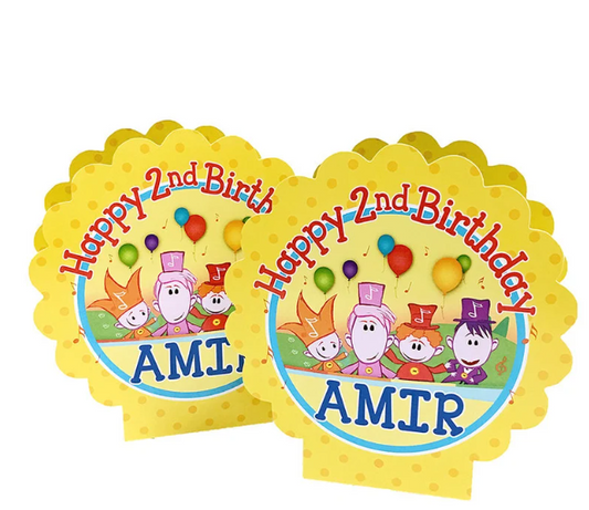 Notekins BabyFirst TV Birthday Personalized Table Centerpiece SET of TWO