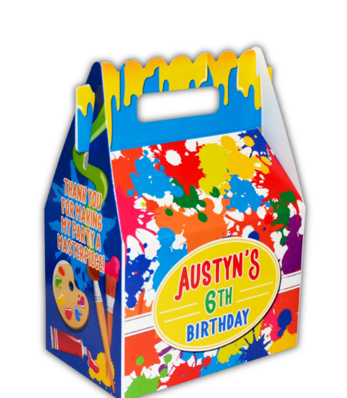 Paint & Art Party Personalized Favor Boxes, Pack of 8