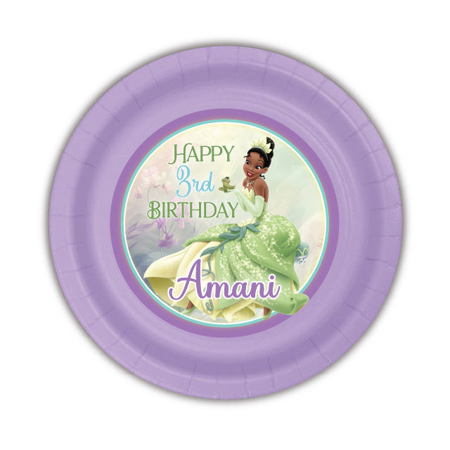 Princess Tiana Party, Personalized, Custom, Tiana Birthday Party Bundle, Tiana birthday plates, tiana party cups, tiana party boxes, treat box, goody bag, party package