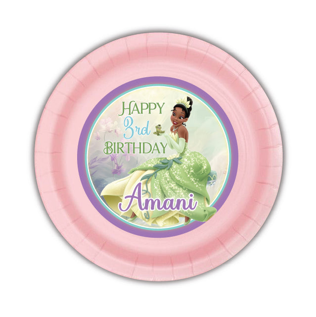 Princess Tiana Party, Personalized, Custom, Tiana Birthday Party Bundle, Tiana birthday plates, tiana party cups, tiana party boxes, treat box, goody bag, party package