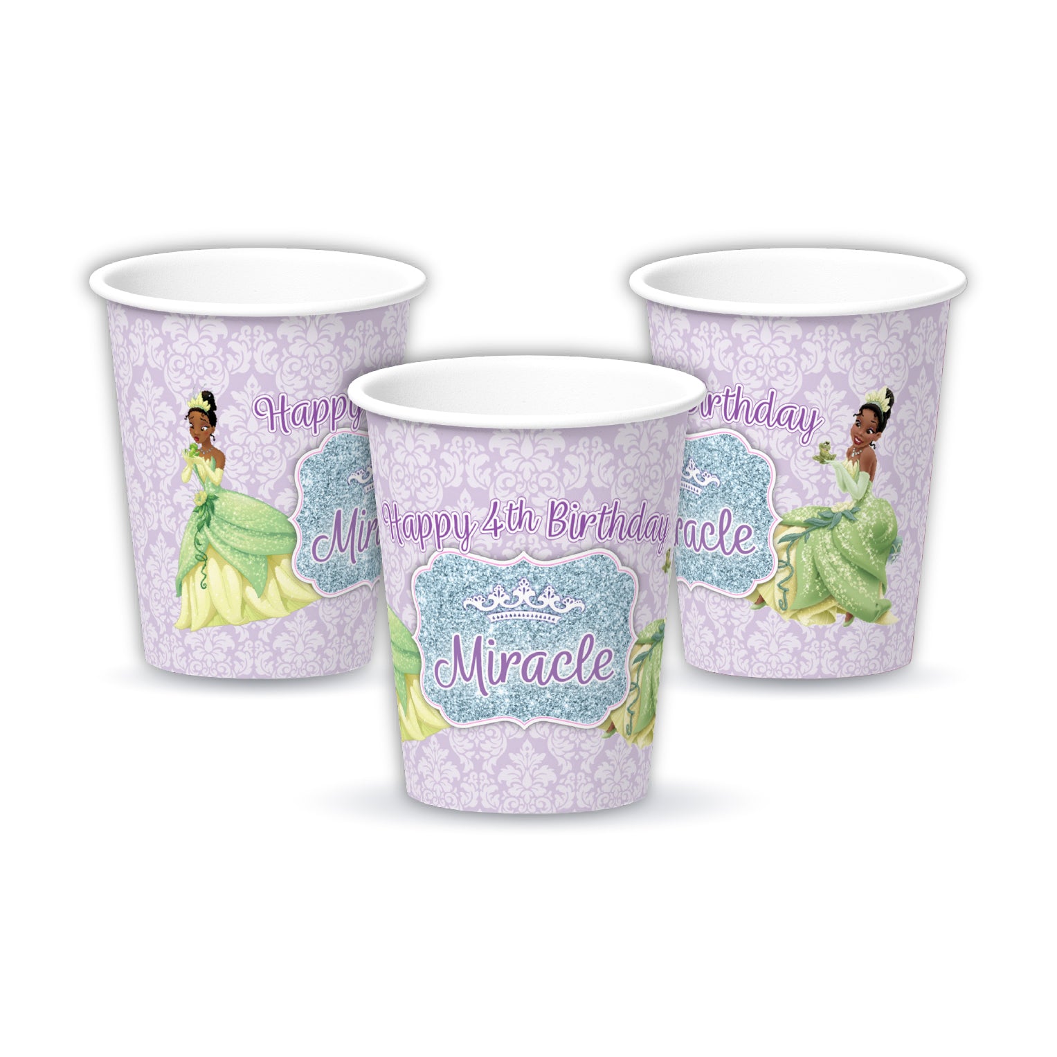 Princess Tiana Party, Personalized, Custom, Tiana Birthday Party Bundle, Tiana birthday plates, tiana party cups, tiana party boxes, treat box, goody bag, party package