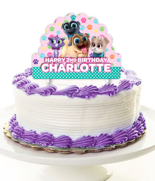 Puppy Dog Pals Birthday Personalized Cake Topper for Girls