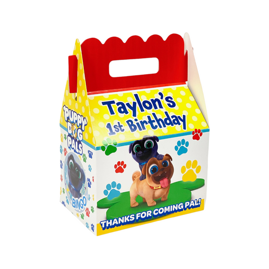 Puppy Dog Pals Birthday Party Favor goody bag, custom favor box, personalized party favor box, treat box