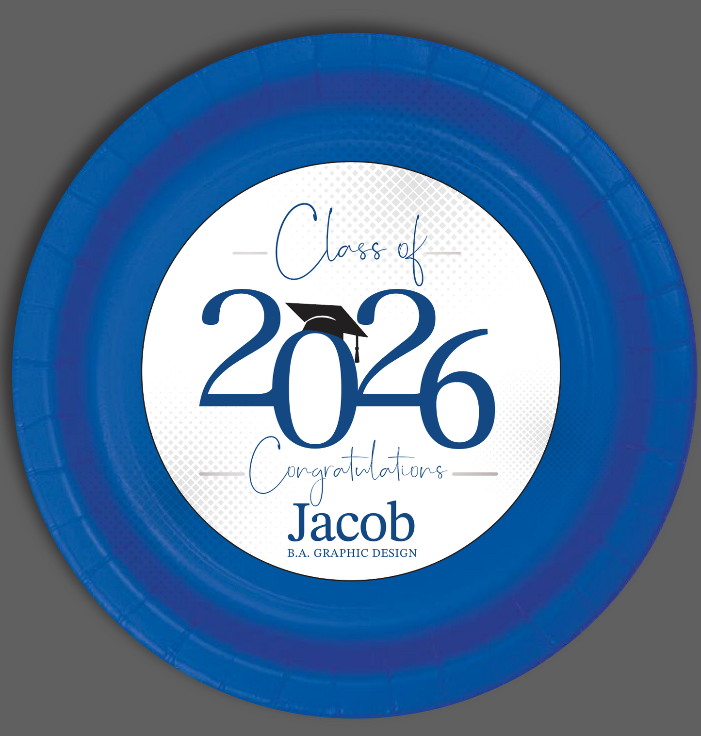 Graduation Class of 2026 Personalized Plates, 12 count