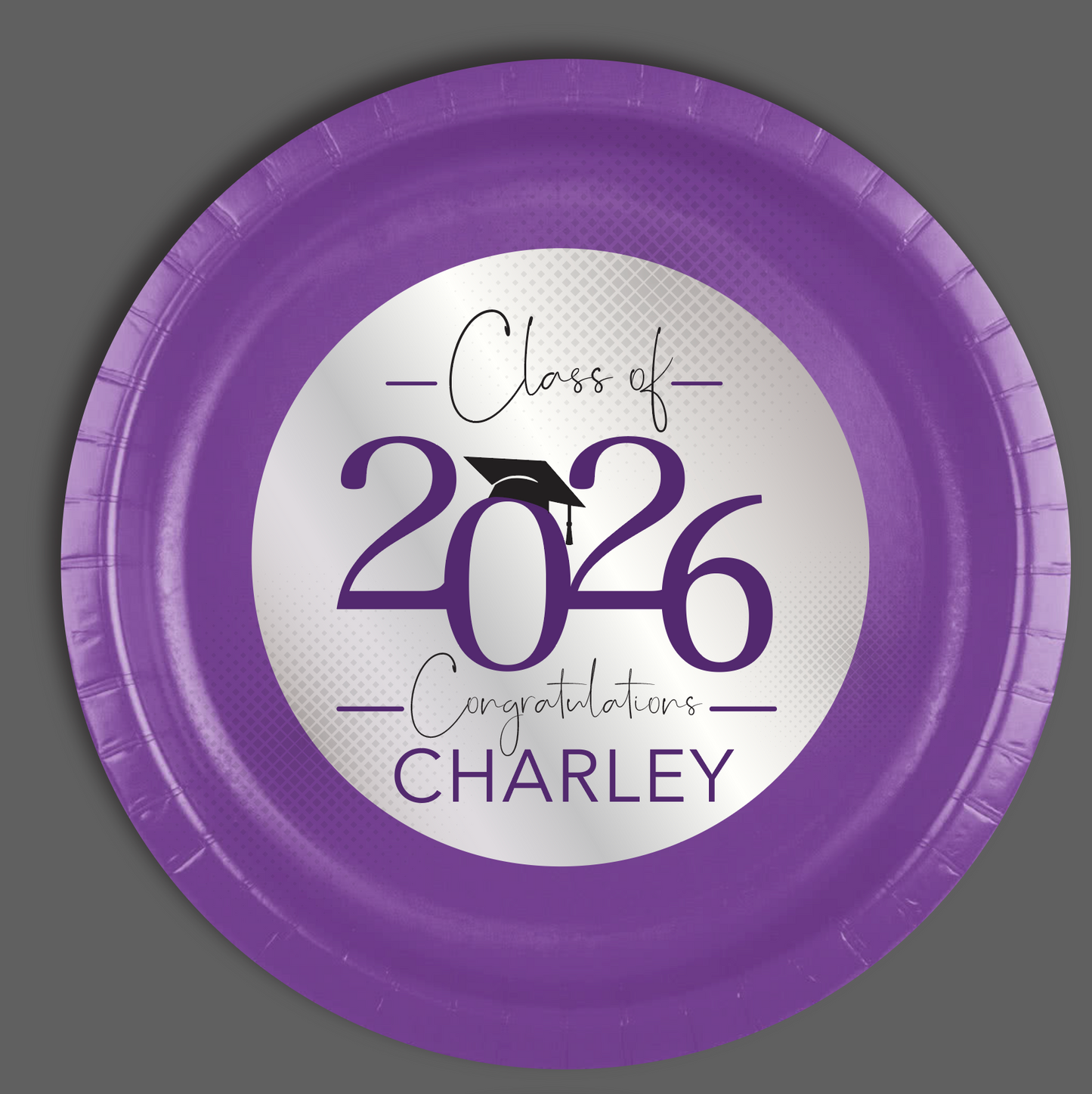 Graduation Class of 2026 Personalized Plates, 12 count