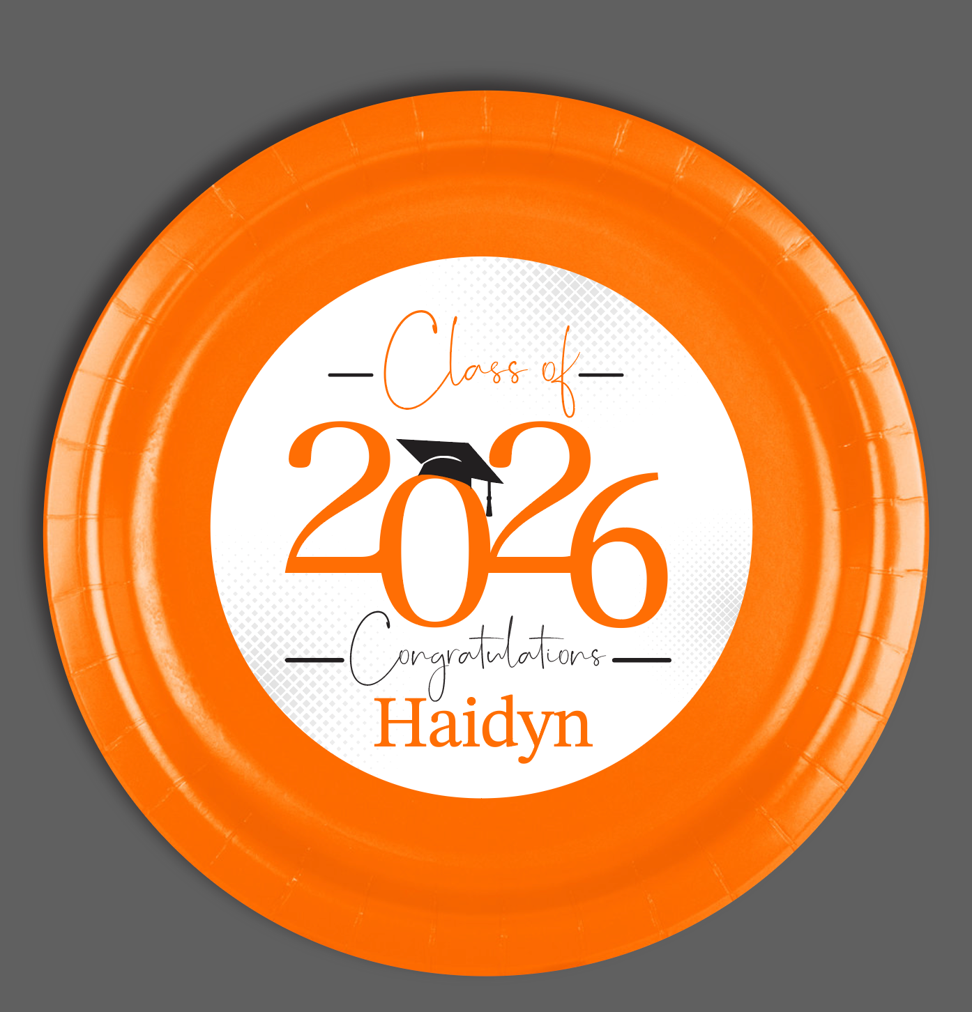 Graduation Class of 2026 Personalized Plates, 12 count