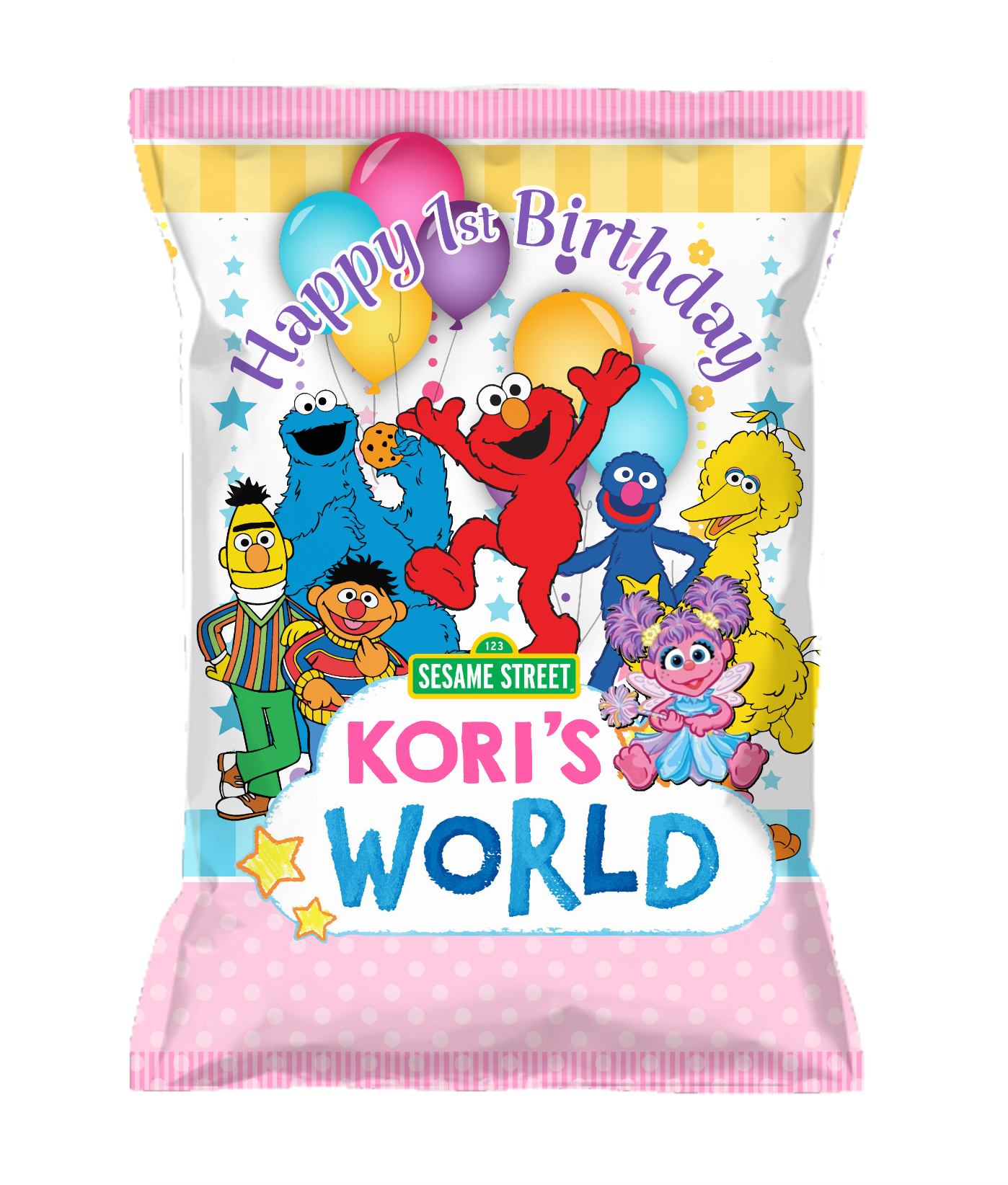 Custom Designed Chip Bags-Pouches, 12 count