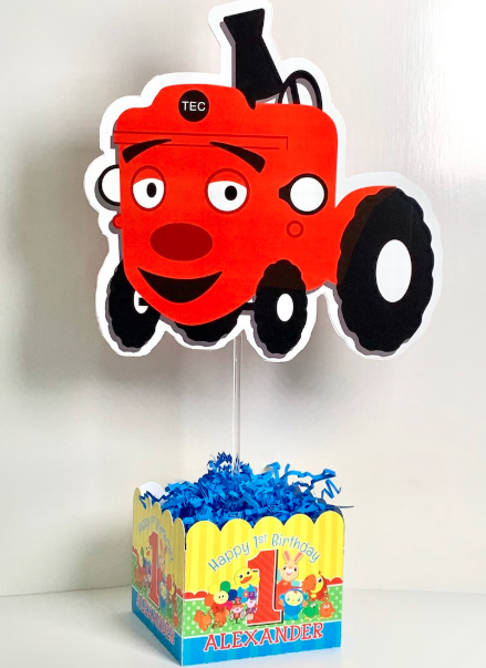 Tec the Tractor BabyFirstTV Birthday Personalized Table Centerpiece