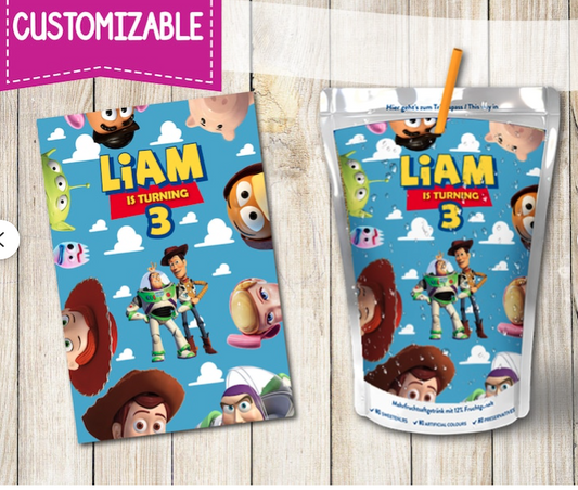Toy Story Custom Capri Sun Juice Pouch Labels, SET of 12