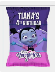 Vampirina Custom Chip Bags, Snack Bags, Pouches, SET of 12