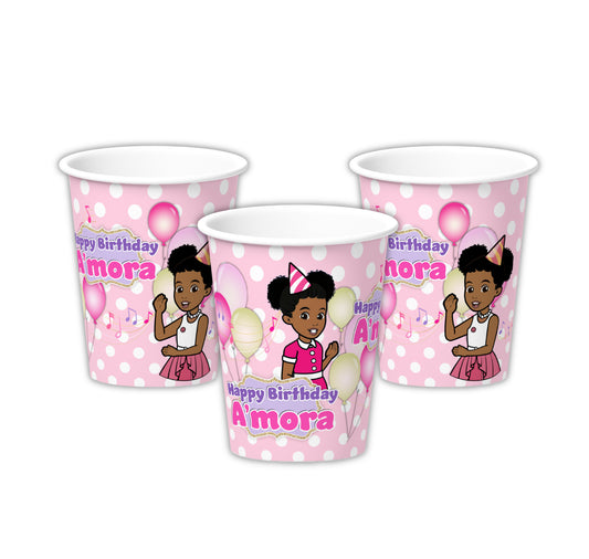 Gracie's Corner Personalized Party Cups, 12 count, Pink & Gold