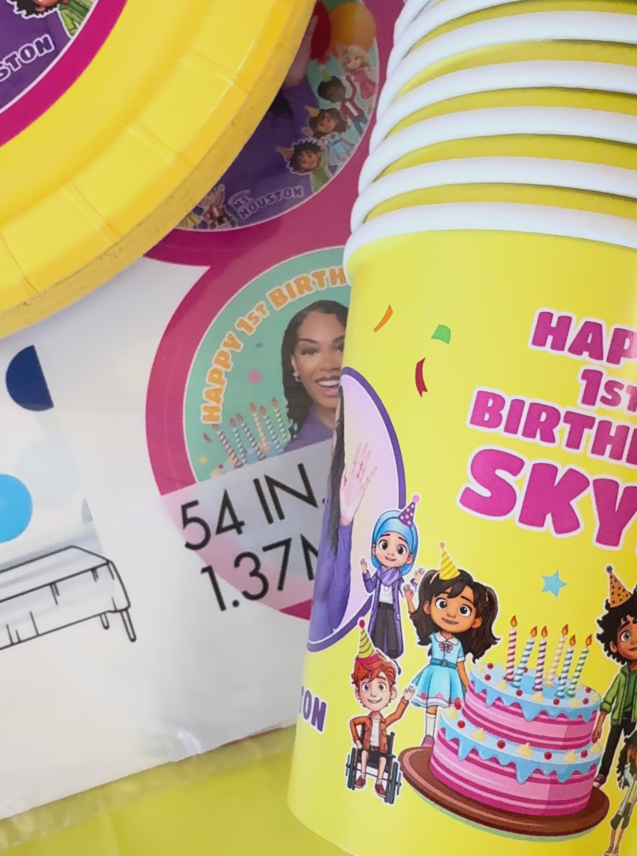 Ms Houston birthday party supplies bundle, ms houston plates, ms houston party favors, ms houston party decorations