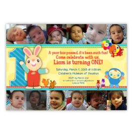 BabyFirst TV Harry the Bunny First Birthday Invitation Year in Photos