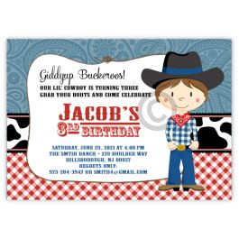 Lil Cowboy Birthday Invitation