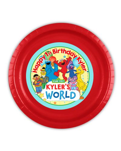 Sesame Street Party Personalized Plates, 9inch, 12 count