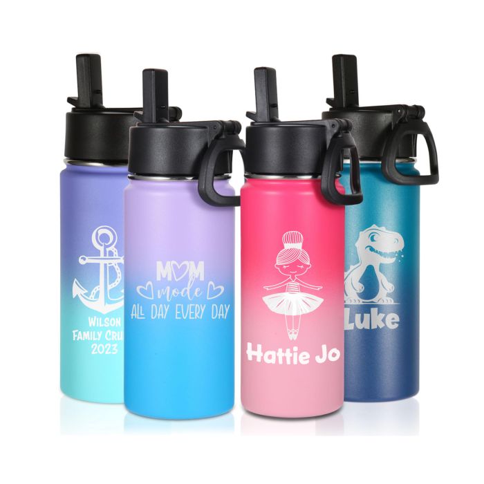 Custom Name & Initial (for Guys) Water Bottles - Laser Engraved  (Personalized)