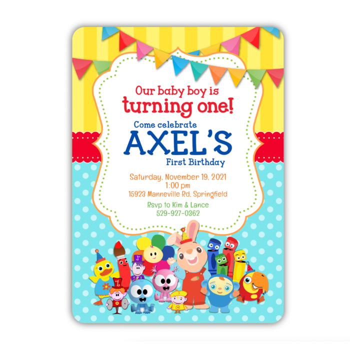 BabyFirst TV Favorites Vertical Birthday Party Invitation